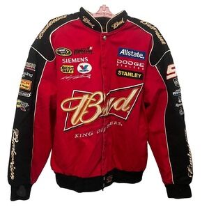 Nascar Jacket Budweiser Mens X-LARGE Bud King of Beers JH Designs Embroidered
